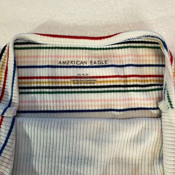 American Eagle Cropped Tube Top Women's Medium Striped Stretch Hippie Boho Rave - Picture 5 of 8